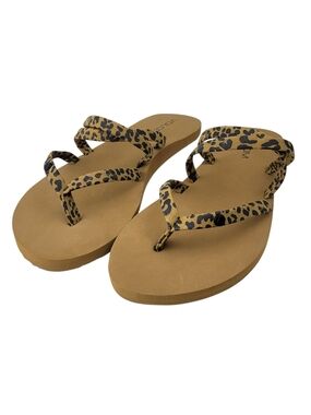 Volcom Leopard Print Strappy Flip Flop Sandals - Women's Size 7